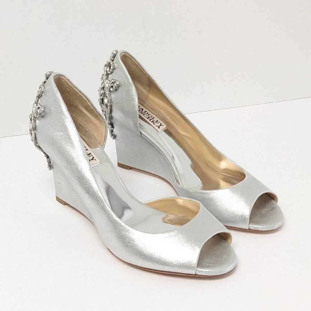 Badgley Mischka Meagan II Wedge Heel, Silver, Women's 6.5